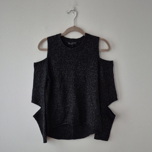Generation Love Black Cold Shoulder Cashmere Sweater - Picture 2 of 6